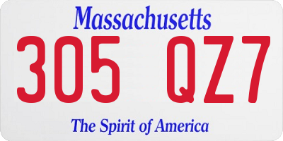 MA license plate 305QZ7