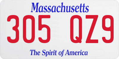 MA license plate 305QZ9