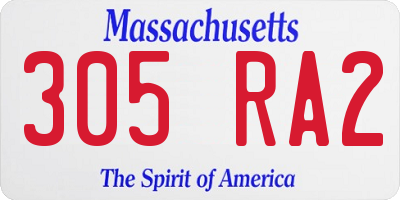 MA license plate 305RA2