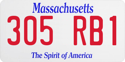 MA license plate 305RB1