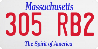 MA license plate 305RB2