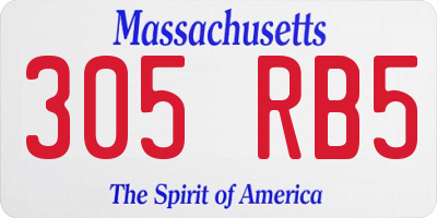 MA license plate 305RB5