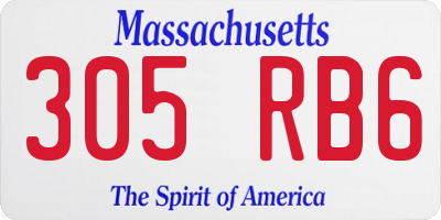 MA license plate 305RB6
