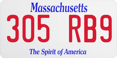 MA license plate 305RB9