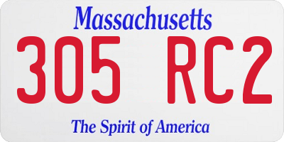 MA license plate 305RC2