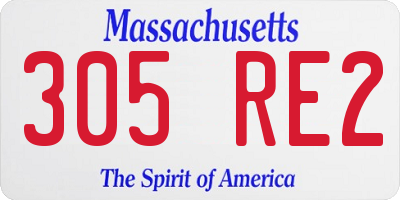 MA license plate 305RE2