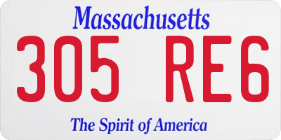 MA license plate 305RE6
