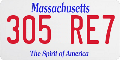 MA license plate 305RE7