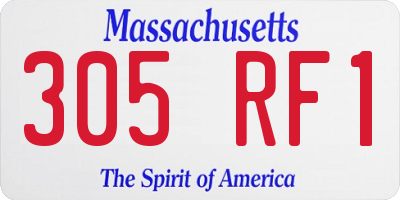 MA license plate 305RF1
