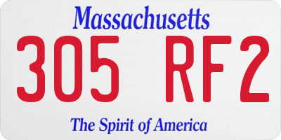 MA license plate 305RF2