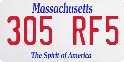 MA license plate 305RF5