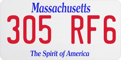 MA license plate 305RF6