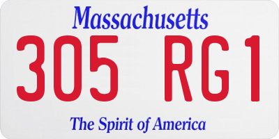 MA license plate 305RG1