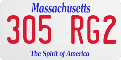 MA license plate 305RG2