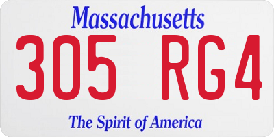 MA license plate 305RG4