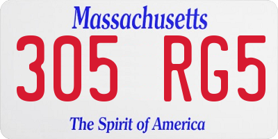 MA license plate 305RG5