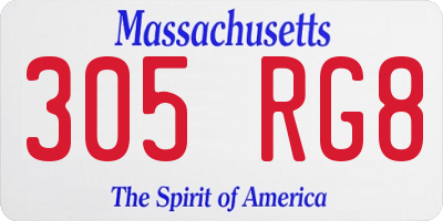 MA license plate 305RG8