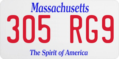 MA license plate 305RG9