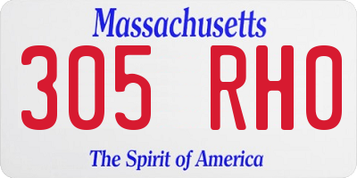 MA license plate 305RH0