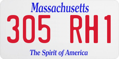 MA license plate 305RH1
