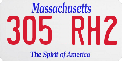 MA license plate 305RH2