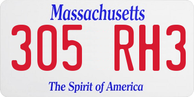 MA license plate 305RH3