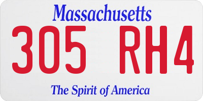MA license plate 305RH4
