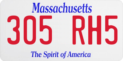 MA license plate 305RH5