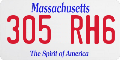 MA license plate 305RH6