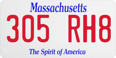 MA license plate 305RH8