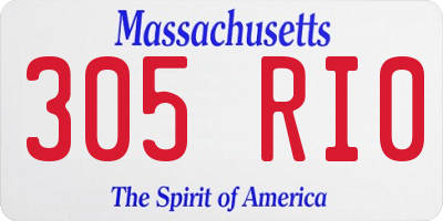 MA license plate 305RI0
