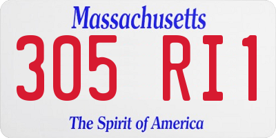 MA license plate 305RI1