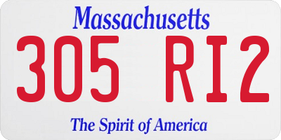 MA license plate 305RI2
