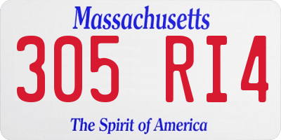 MA license plate 305RI4