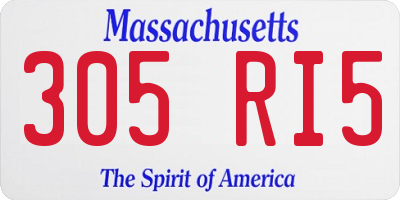 MA license plate 305RI5