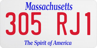 MA license plate 305RJ1