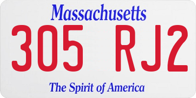 MA license plate 305RJ2