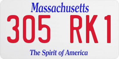 MA license plate 305RK1
