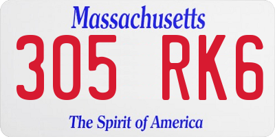 MA license plate 305RK6