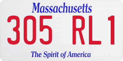 MA license plate 305RL1