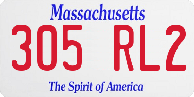 MA license plate 305RL2