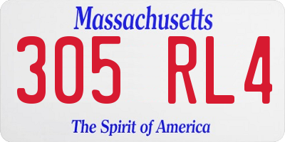 MA license plate 305RL4