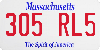 MA license plate 305RL5