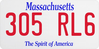 MA license plate 305RL6