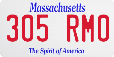 MA license plate 305RM0