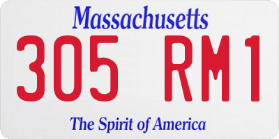 MA license plate 305RM1