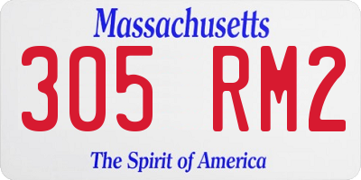 MA license plate 305RM2