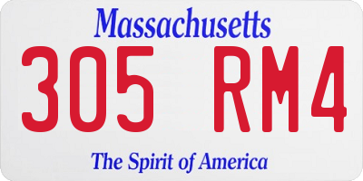 MA license plate 305RM4