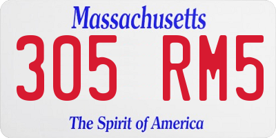 MA license plate 305RM5