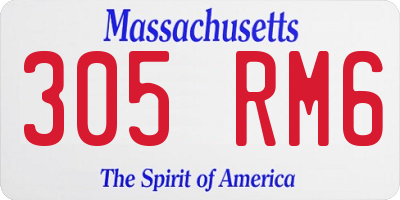 MA license plate 305RM6